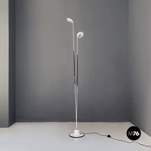 Load image into Gallery viewer, Black and white two lights floor lamp, 1980s.