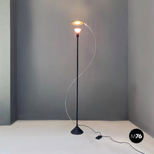 Charger l'image dans la galerie, Black metal and steel floor halogen floor lamp, 1980s