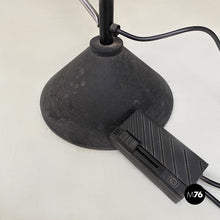 Charger l'image dans la galerie, Black metal and steel floor halogen floor lamp, 1980s