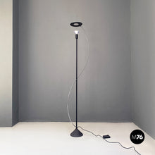Charger l'image dans la galerie, Black metal and steel floor halogen floor lamp, 1980s