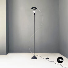 Charger l'image dans la galerie, Black metal and steel floor halogen floor lamp, 1980s