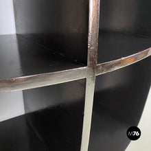 Load image into Gallery viewer, Black wood convex shape wall bookcase, Joe Colombo style, 1980s