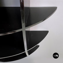 Load image into Gallery viewer, Black wood convex shape wall bookcase, Joe Colombo style, 1980s
