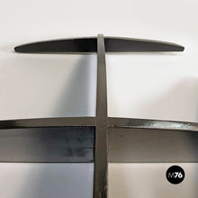 Load image into Gallery viewer, Black wood convex shape wall bookcase, Joe Colombo style, 1980s