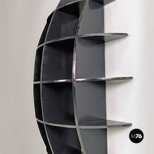 Load image into Gallery viewer, Black wood convex shape wall bookcase, Joe Colombo style, 1980s