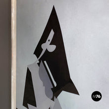 画像をギャラリービューアに読み込む, Grey and black abstract painting by Dova, 1980s