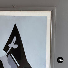 画像をギャラリービューアに読み込む, Grey and black abstract painting by Dova, 1980s