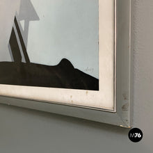 画像をギャラリービューアに読み込む, Grey and black abstract painting by Dova, 1980s