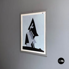 画像をギャラリービューアに読み込む, Grey and black abstract painting by Dova, 1980s