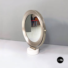 画像をギャラリービューアに読み込む, Marble and steel Narciso table mirror by Sergio Mazza for Artemide, 1970s