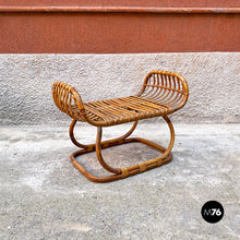 Load image into Gallery viewer, Rattan B4 armchair and pouf by Tito Agnoli for Bonacina, 1950s