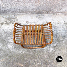 Load image into Gallery viewer, Rattan B4 armchair and pouf by Tito Agnoli for Bonacina, 1950s