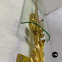 Load image into Gallery viewer, Brass and crystal big wall lamps, 1960s