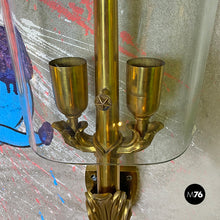 Load image into Gallery viewer, Brass and crystal big wall lamps, 1960s