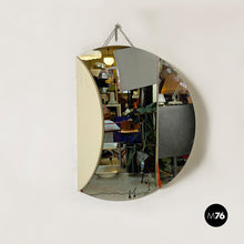 将图片加载到图库查看器,Round wall mirror with hinged side doors, 1980s