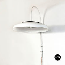 Load image into Gallery viewer, White metal and plexiglass adjustable wall arm lamp, 1970s