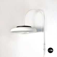 Load image into Gallery viewer, White metal and plexiglass adjustable wall arm lamp, 1970s