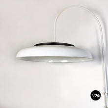 Load image into Gallery viewer, White metal and plexiglass adjustable wall arm lamp, 1970s