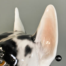 画像をギャラリービューアに読み込む, Black and white ceramic sculpture of Harlequin Great Dane dog, 1980s