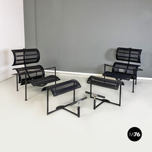 Load image into Gallery viewer, Back metal and plastic Signorina Chan armchairs by Carlo Forcolini for Alias, 1986