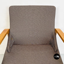 Carica l'immagine nel visualizzatore di Gallery, Solid wood and grey fabric armchairs, 1960s