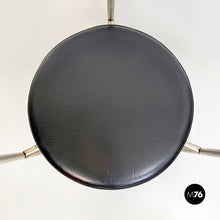 将图片加载到图库查看器,Cockpit shape leather and steel side chair, 1980s