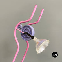 Load image into Gallery viewer, Pink metal table lamps sculpture, 1980s