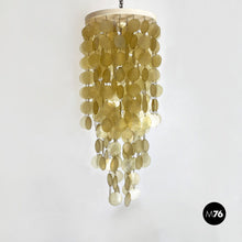 画像をギャラリービューアに読み込む, Golden plastic Cascade Chandelier, 1970s