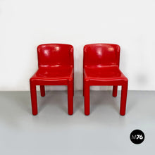 Load image into Gallery viewer, Red plastic chairs by Carlo Bartoli for Kartell, 1970s