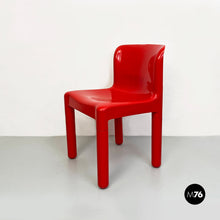 Load image into Gallery viewer, Red plastic chairs by Carlo Bartoli for Kartell, 1970s
