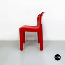 Load image into Gallery viewer, Red plastic chairs by Carlo Bartoli for Kartell, 1970s
