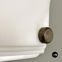 Load image into Gallery viewer, Wall or ceiling white plexiglass and metal lamp, 1970s