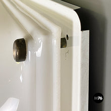 Load image into Gallery viewer, Wall or ceiling white plexiglass and metal lamp, 1970s