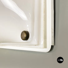 Load image into Gallery viewer, Wall or ceiling white plexiglass and metal lamp, 1970s