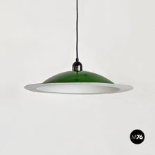 画像をギャラリービューアに読み込む, Green metal Lampiatta chandelier by De Pas, D'Urbino and Lomazzi for Stilnovo, 1970s