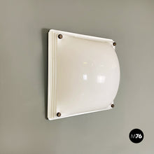 Load image into Gallery viewer, Wall or ceiling white plexiglass and metal lamp, 1970s
