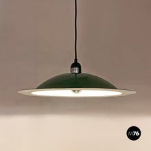 画像をギャラリービューアに読み込む, Green metal Lampiatta chandelier by De Pas, D'Urbino and Lomazzi for Stilnovo, 1970s