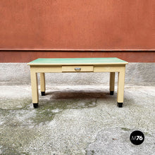 画像をギャラリービューアに読み込む, Creamy white wood and aquamarine formica kitchen table, 1940s