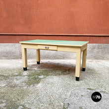 画像をギャラリービューアに読み込む, Creamy white wood and aquamarine formica kitchen table, 1940s