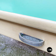 画像をギャラリービューアに読み込む, Creamy white wood and aquamarine formica kitchen table, 1940s