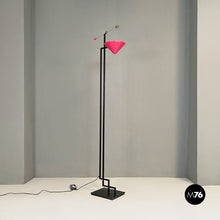 将图片加载到图库查看器,Black metal and magenta floor lamp, 1980s