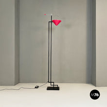 将图片加载到图库查看器,Black metal and magenta floor lamp, 1980s
