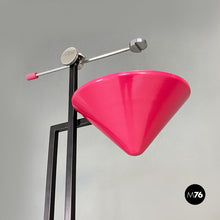 将图片加载到图库查看器,Black metal and magenta floor lamp, 1980s