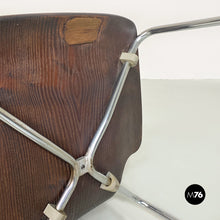 Load image into Gallery viewer, Wood single shell and chromed steel rods legs chairs, 1960s