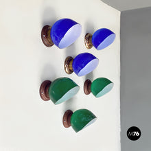 画像をギャラリービューアに読み込む, Electric blue and white glass and sheet metal appliques, 1930s