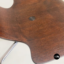 Load image into Gallery viewer, Wood single shell and chromed steel rods legs chairs, 1960s