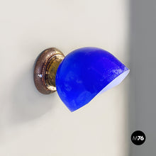 画像をギャラリービューアに読み込む, Electric blue and white glass and sheet metal appliques, 1930s