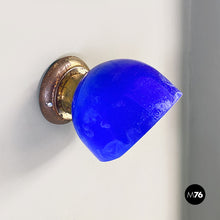 画像をギャラリービューアに読み込む, Electric blue and white glass and sheet metal appliques, 1930s