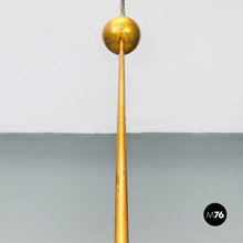 Load image into Gallery viewer, Brass and art glass chandelier, 1940s