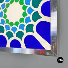 将图片加载到图库查看器,Chromed steel frame with abstract design print, 1970s